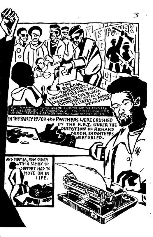 INTHEFARLY 19703 +he PANTHERS WERE CRUSHED BY THE F.B.I. UNDER THE AND MUMIA, Now OLPER WITH A FAMILY T0